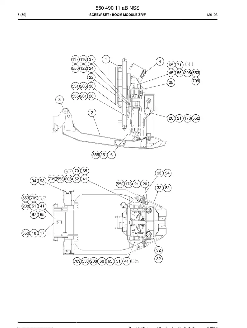 55049011a 550 490 11a Screw Kit - Sandvik Technical Drawing