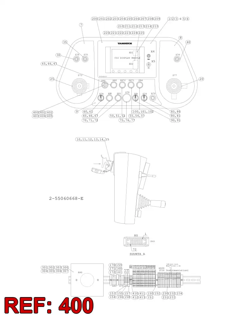 55049093 550 490 93 KEY SWITCH - Sandvik Technical Drawing