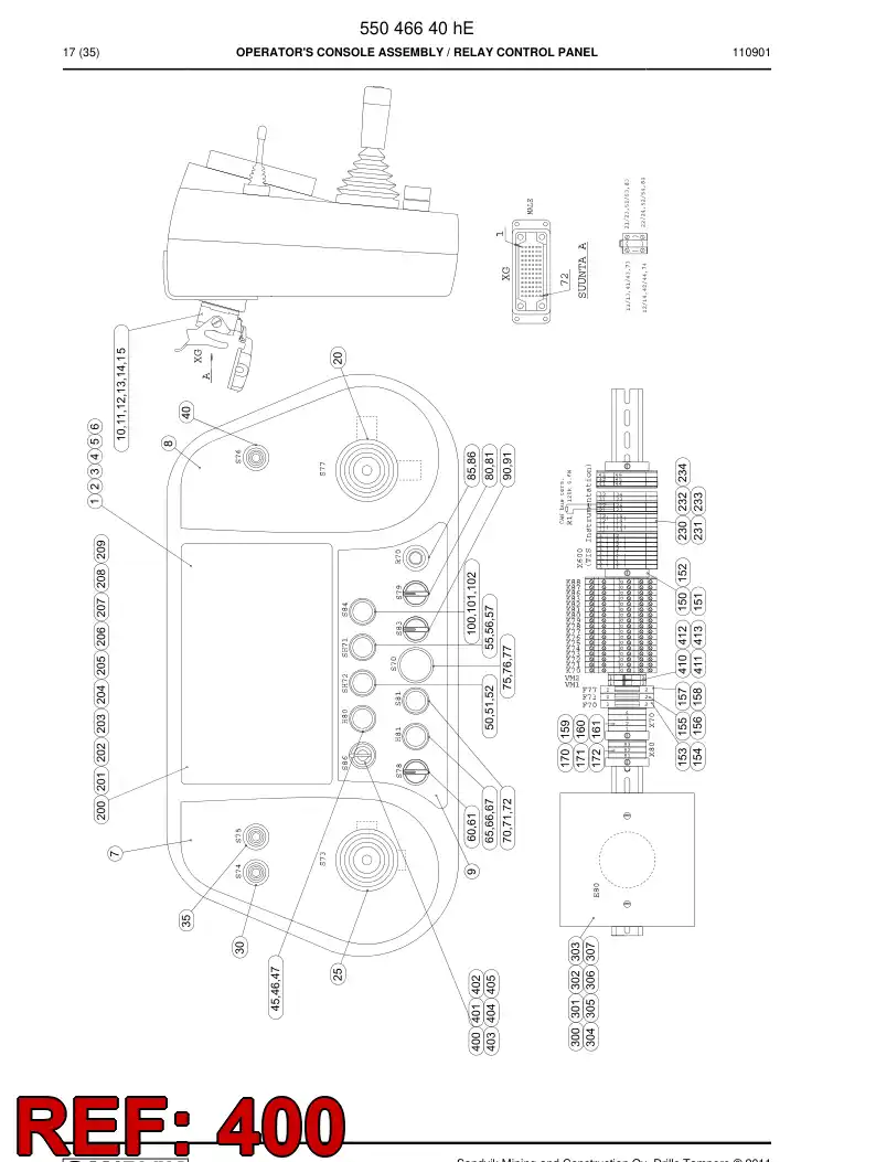 55049093c 550 490 93c Switch, Key - Sandvik Technical Drawing