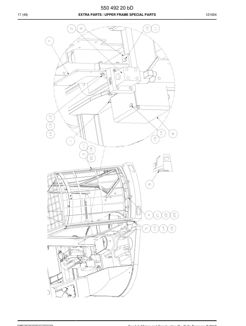 55049220b 550 492 20b EXTRA PARTS - Sandvik Technical Drawing