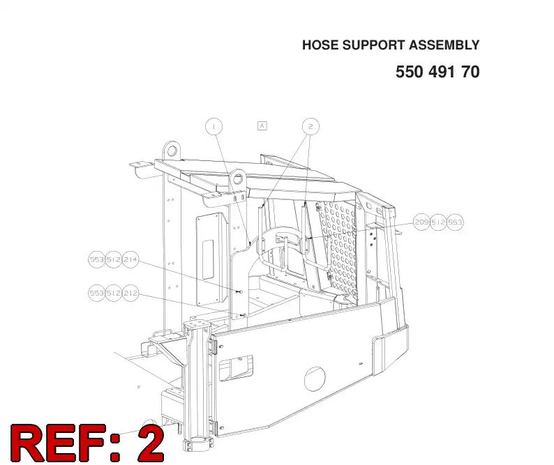 55049263 550 492 63 HOSE SUPPORT - Sandvik Technical Drawing