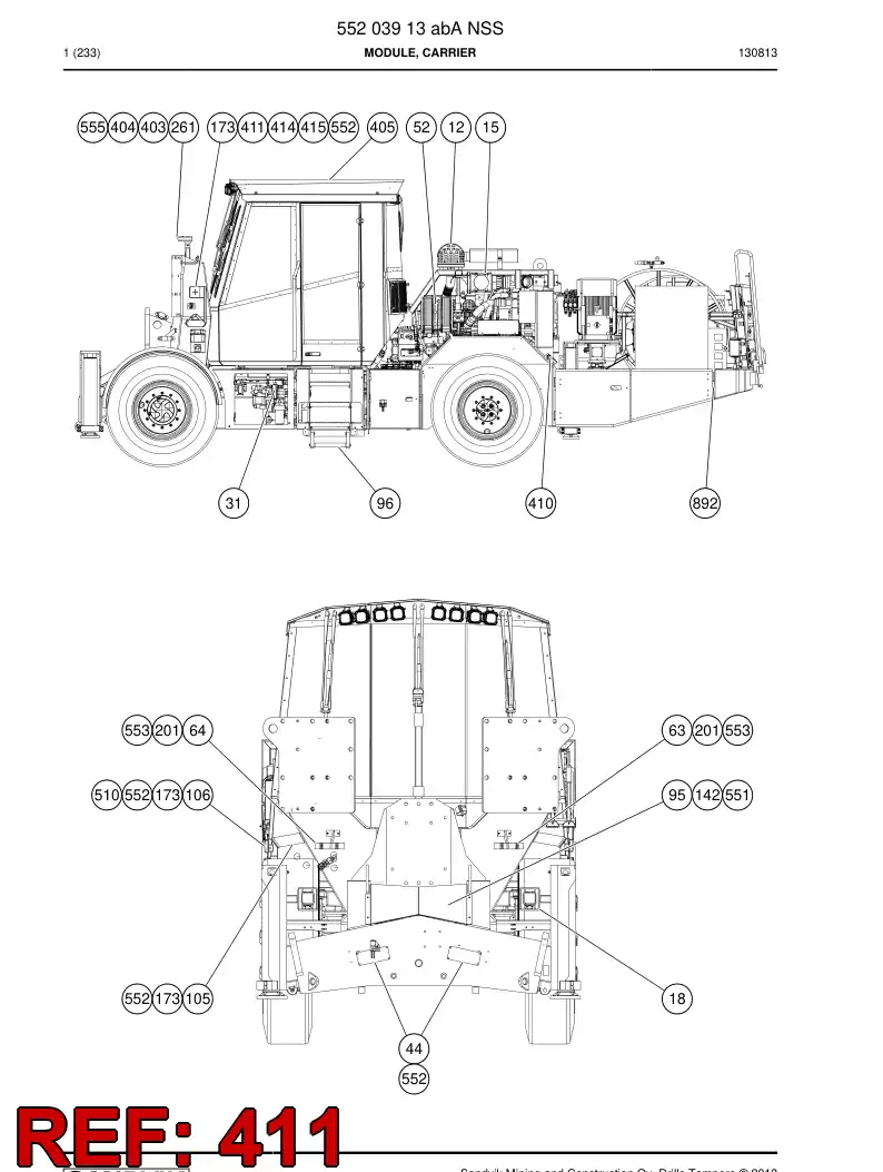 55049324a 550 493 24a Bracket - Sandvik Technical Drawing