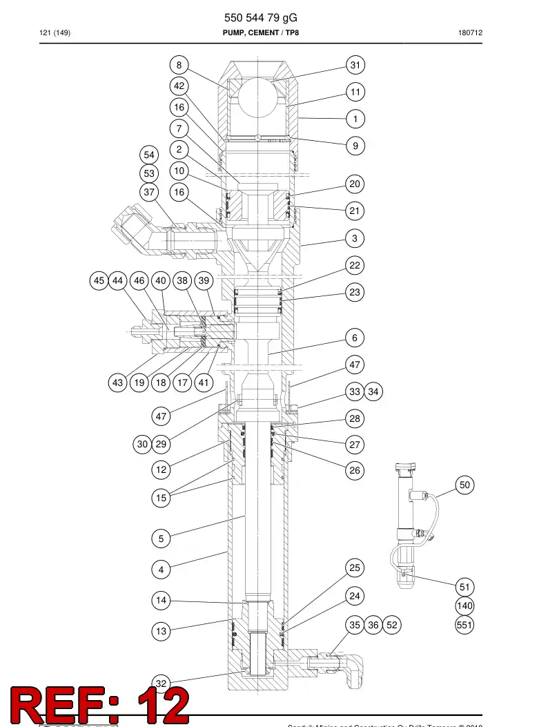55049356 550 493 56 Cover, Front - Sandvik Technical Drawing