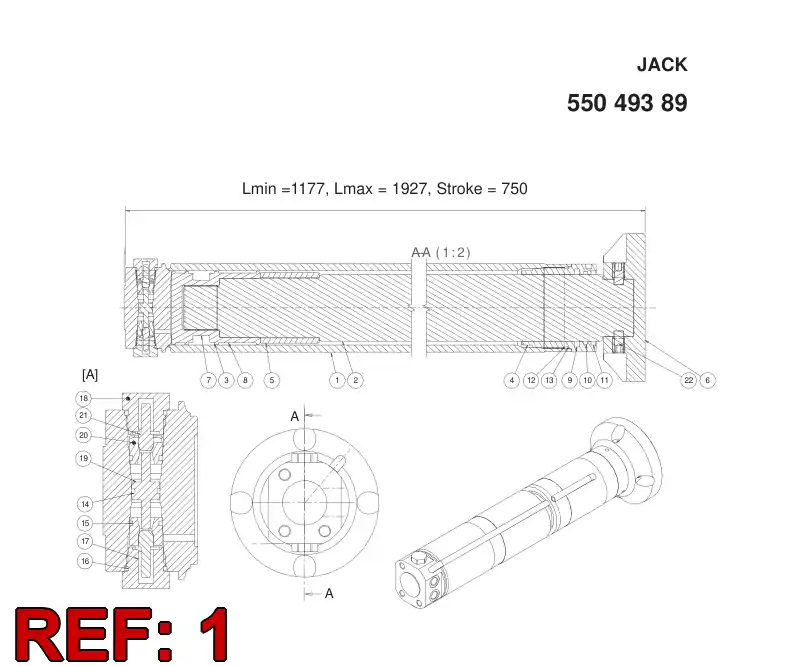 55049391 550 493 91 CYLINDER TUBE - Sandvik Technical Drawing