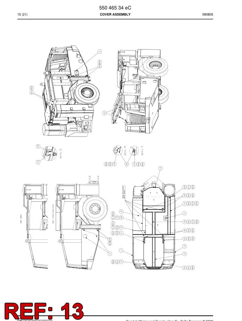 55049502 550 495 02 Cover plate - Sandvik Technical Drawing