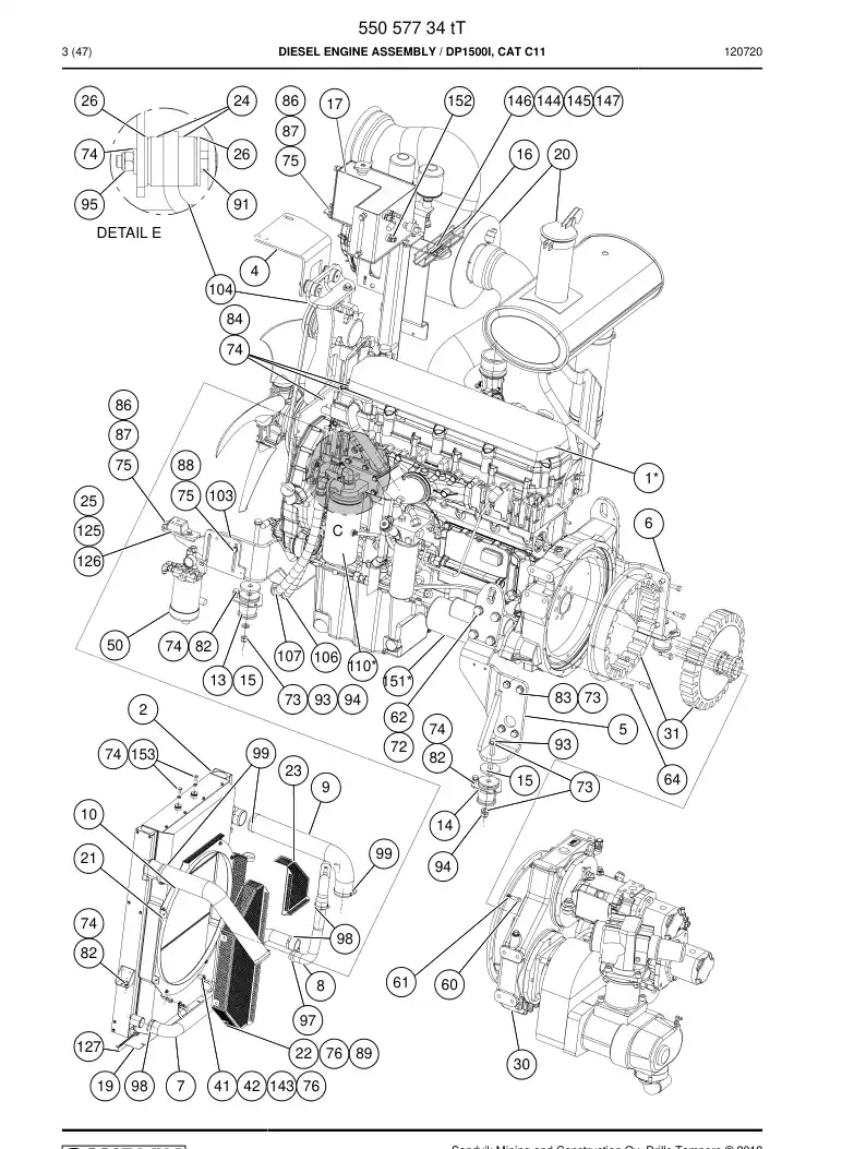 55049665a 550 496 65a Engine - Sandvik Technical Drawing