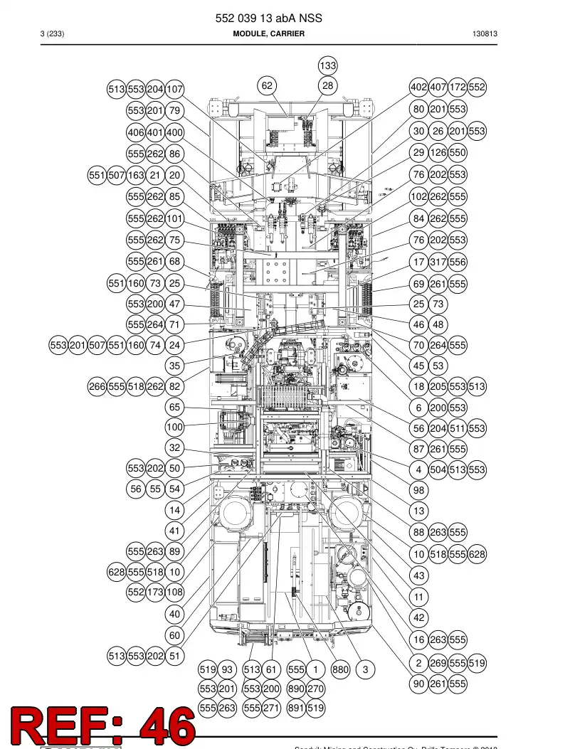 55049695b 550 496 95b Bracket - Sandvik Technical Drawing