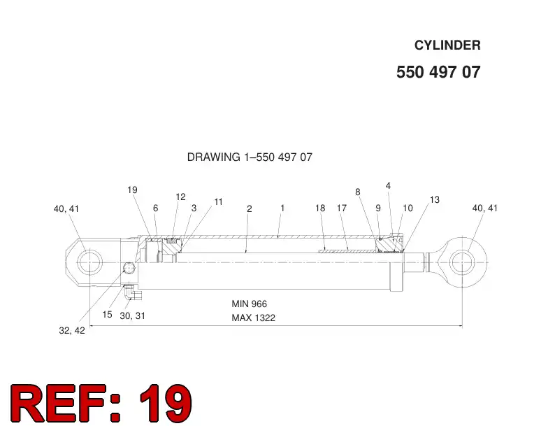 55049711 550 497 11 LIMIT BUSHING - Sandvik Technical Drawing