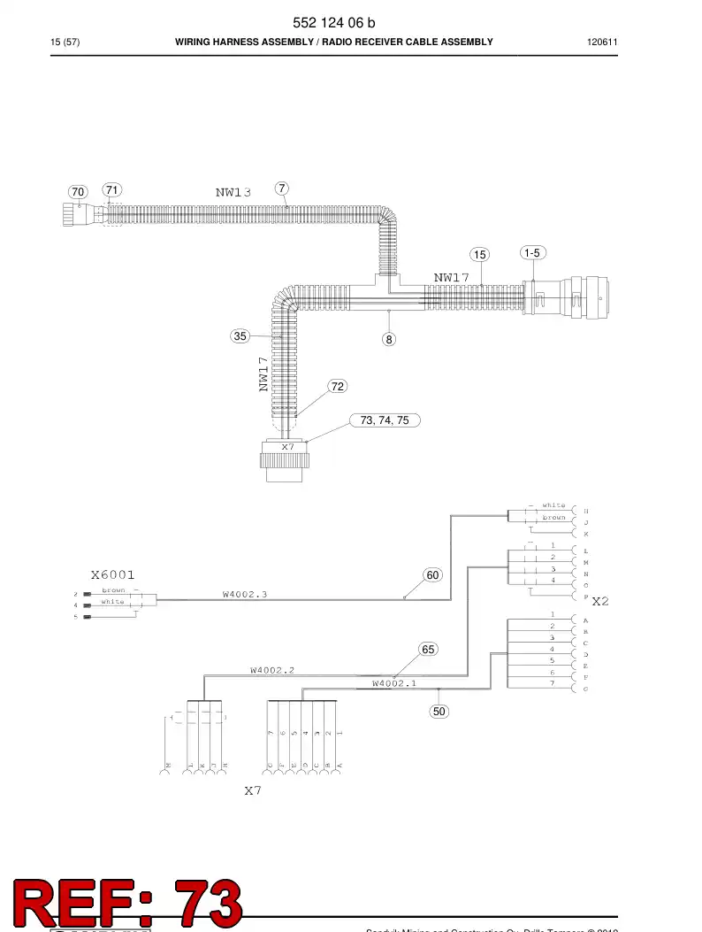 55049820 550 498 20 Connector - Sandvik Technical Drawing