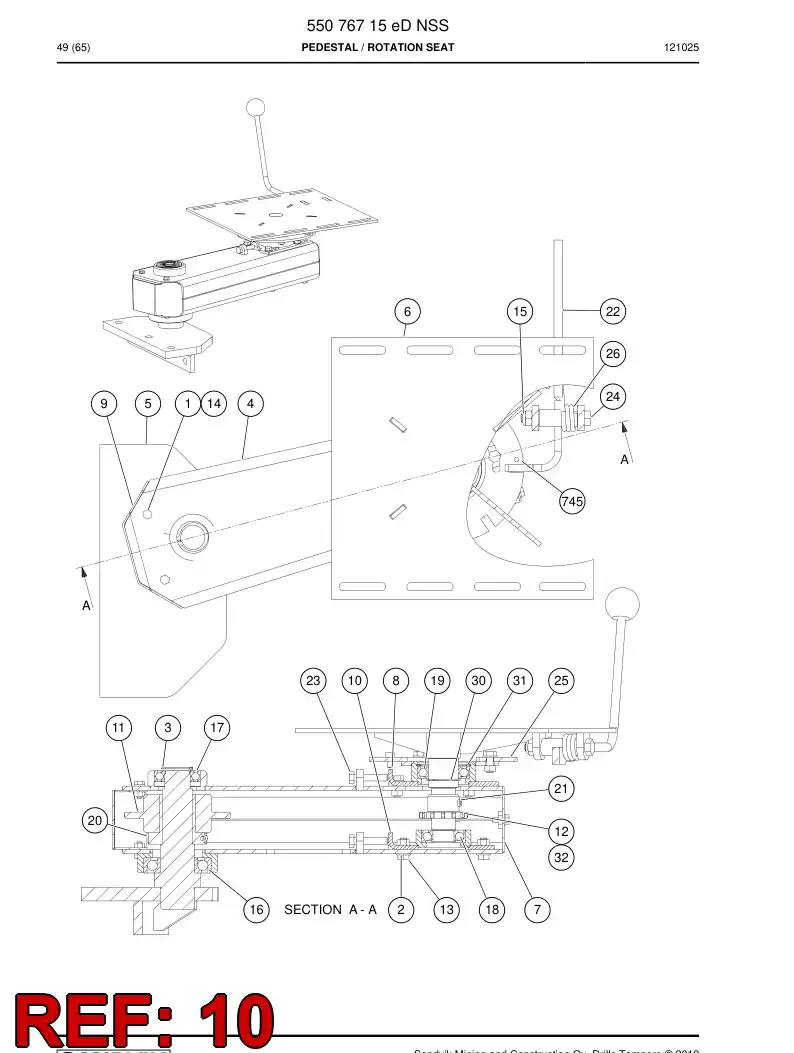 55049856a 550 498 56a Housing, Bearing - Sandvik Technical Drawing