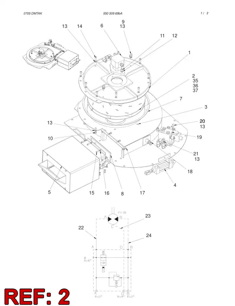 55050032 550 500 32 PROPELLER - Sandvik Technical Drawing