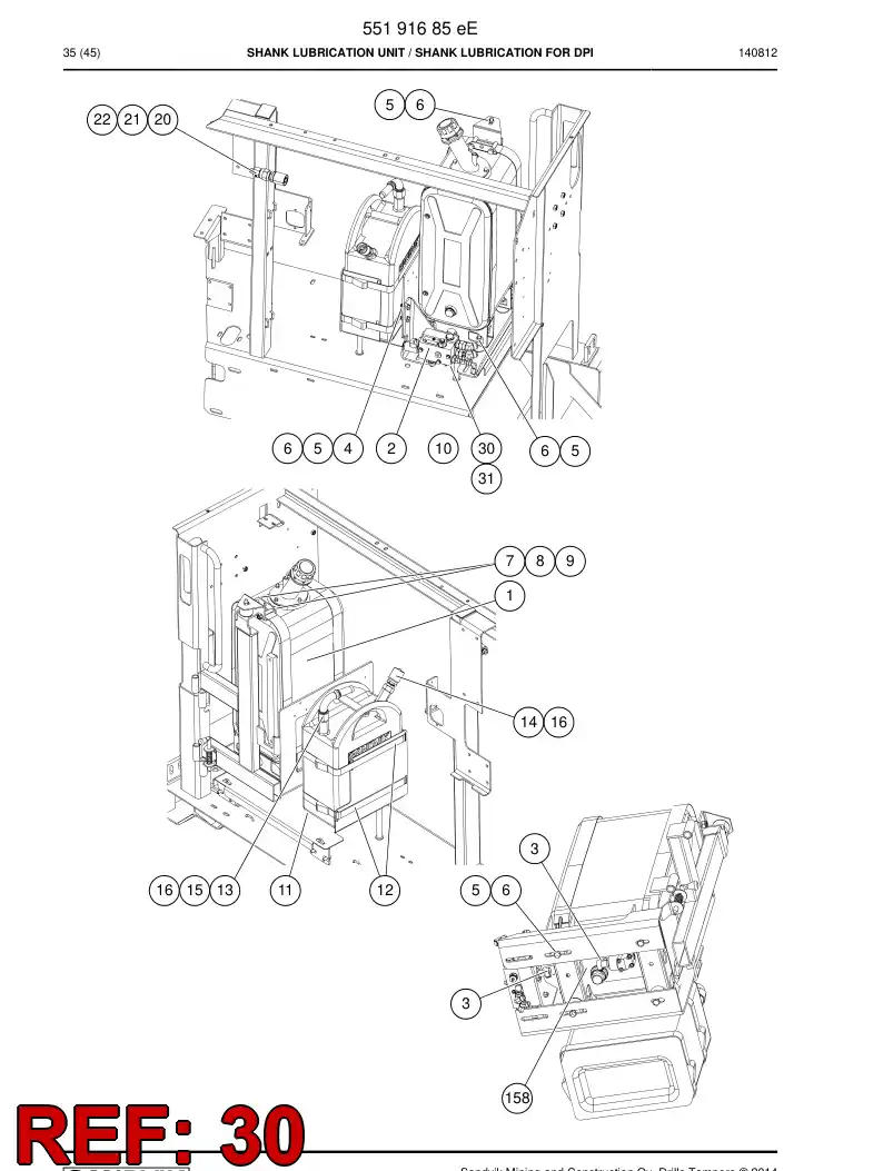 55050052b 550 500 52b Harness, Wiring - Sandvik Technical Drawing