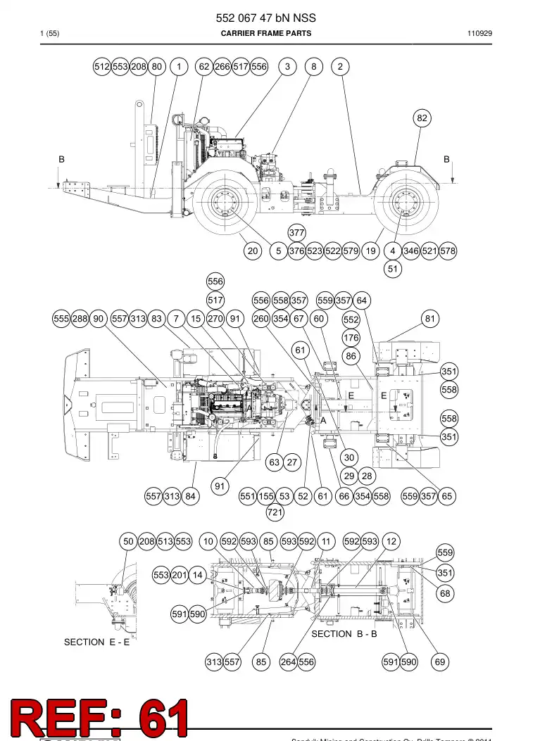 55050078 550 500 78 Limiter - Sandvik Technical Drawing