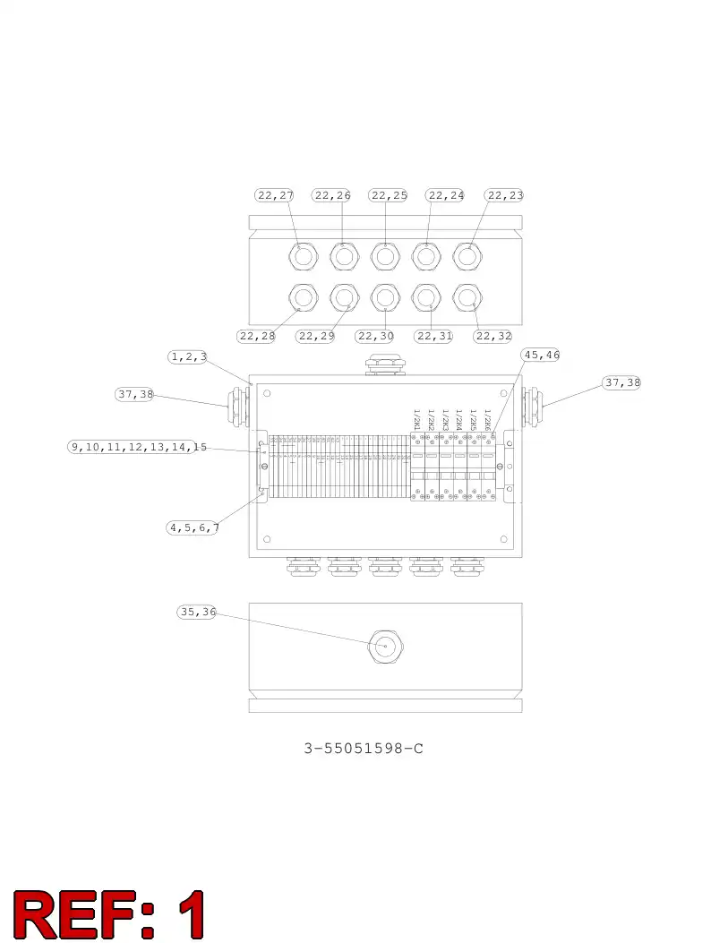 55050106 550 501 06 STAINLESS STEEL ENCLOSURE - Sandvik Technical Drawing