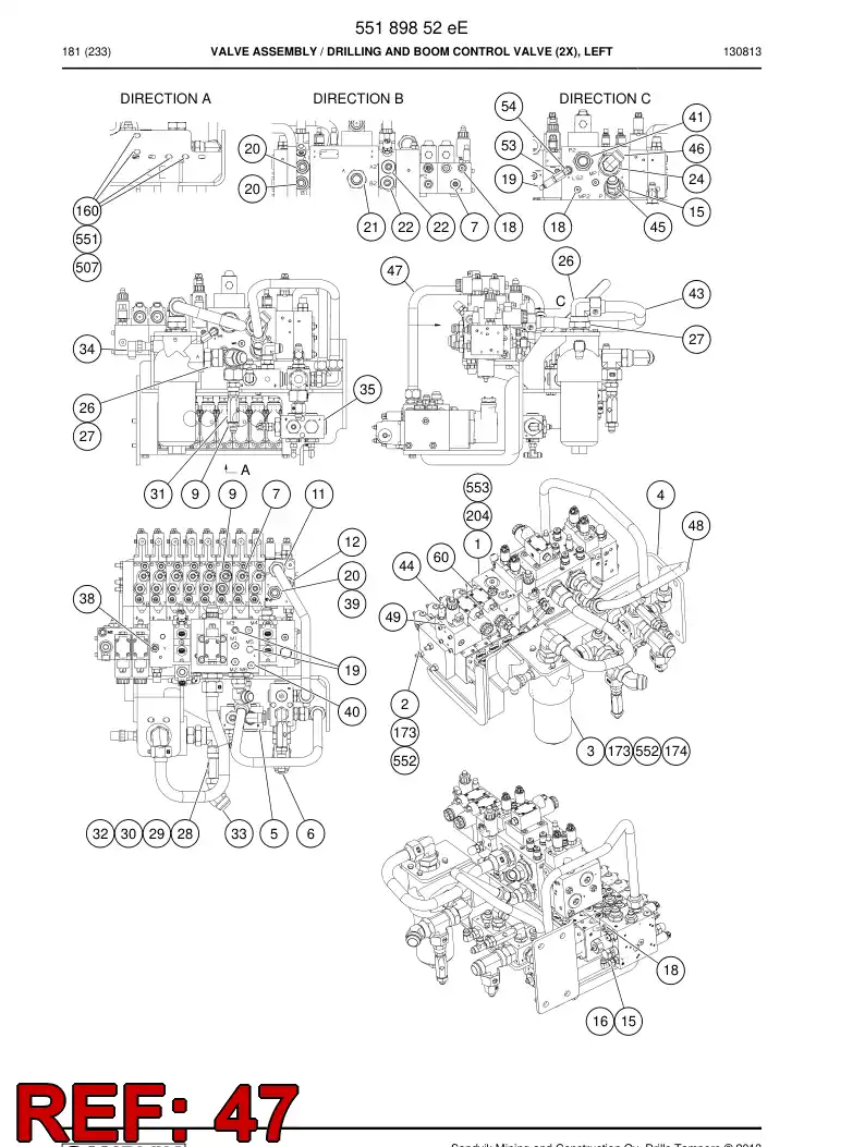 55050421 550 504 21 Pipe Assembly - Sandvik Technical Drawing