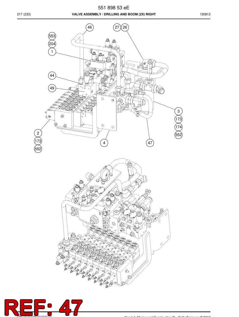 55050425 550 504 25 Pipe Assembly - Sandvik Technical Drawing