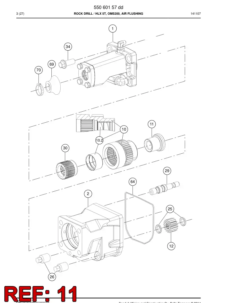 55050448 550 504 48 Sleeve, Drill - Sandvik Technical Drawing
