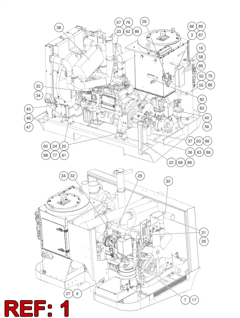 55050508 550 505 08 DIESEL ENGINE ASSEMBLY - Sandvik Technical Drawing