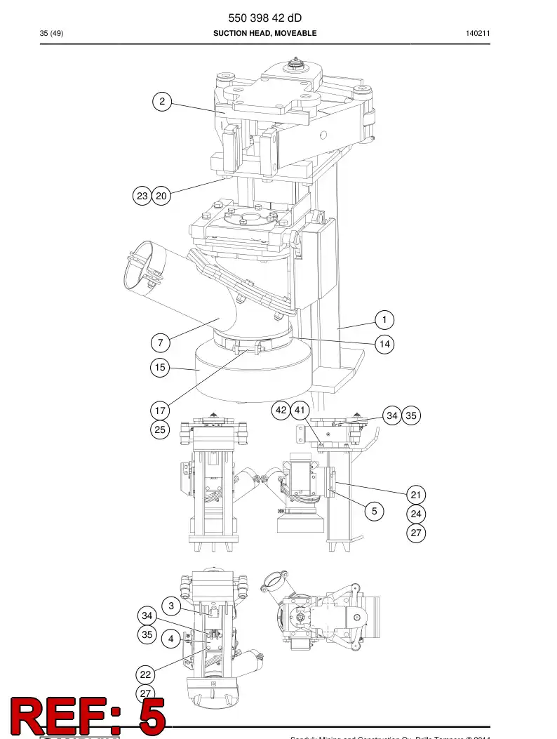 55050557d 550 505 57d Slipper Pad - Sandvik Technical Drawing