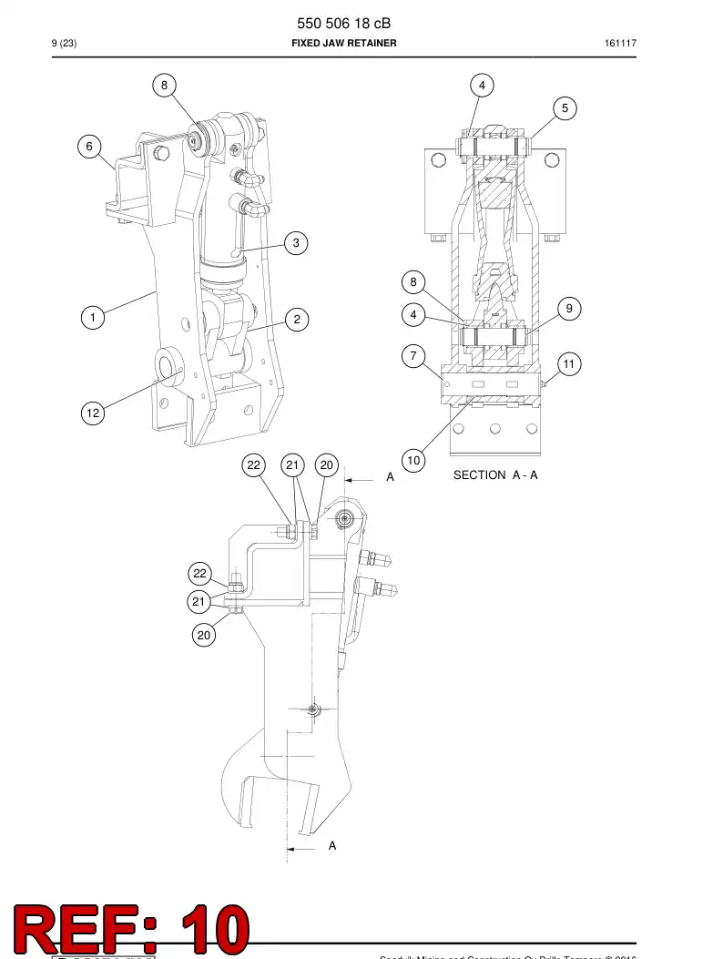 55050619c 550 506 19c Frame - Sandvik Technical Drawing