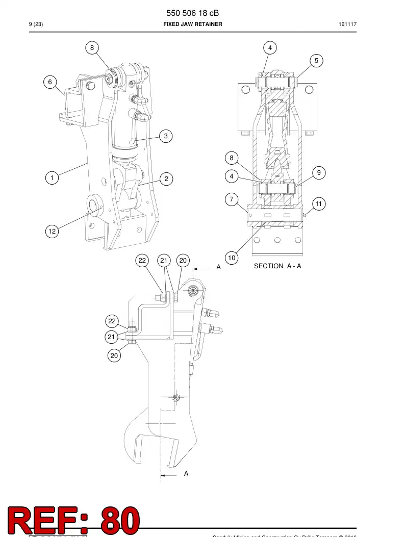 55050626 550 506 26 Bracket - Sandvik Technical Drawing