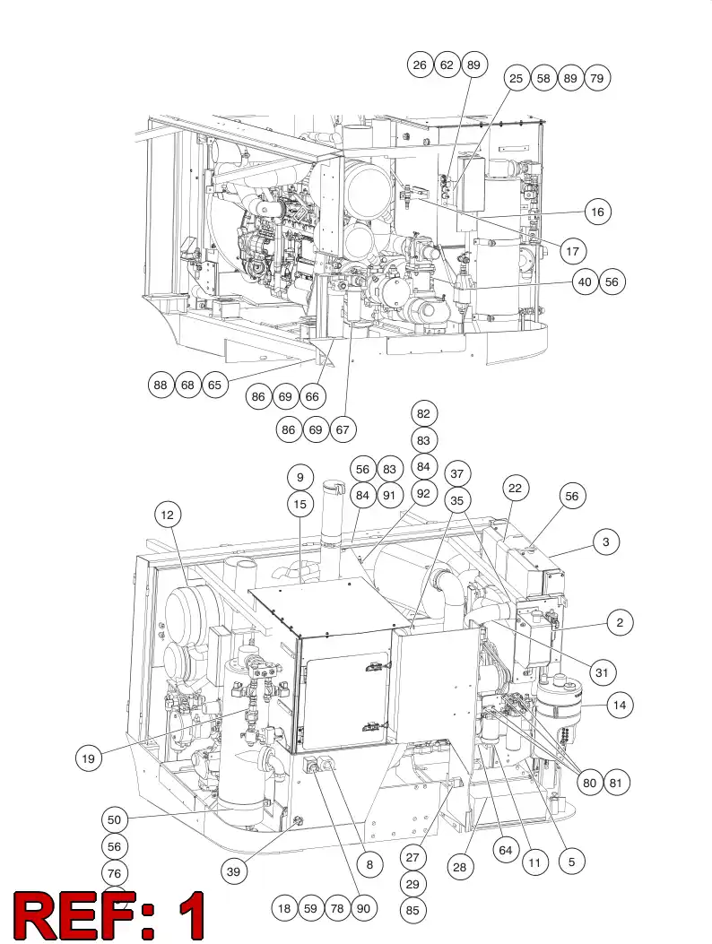 55050808 550 508 08 DIESEL ENGINE ASSEMBLY - Sandvik Technical Drawing