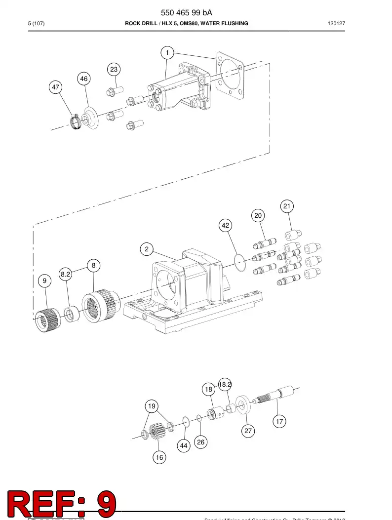 55050828a 550 508 28a Driver (bronze) - Sandvik Technical Drawing