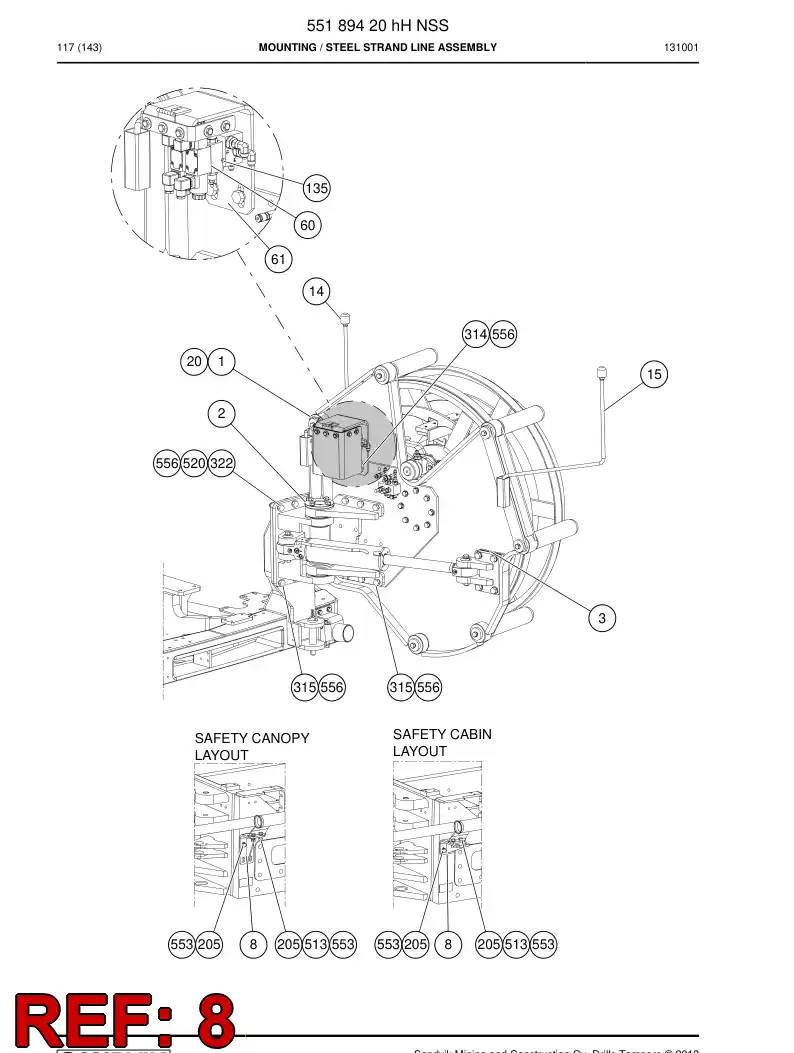55050855 550 508 55 BLOCO DE SUPORTE - Sandvik Technical Drawing