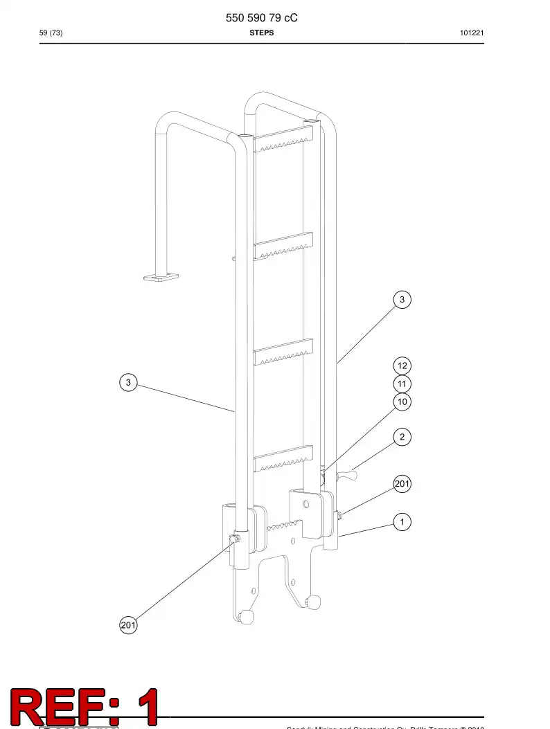55050932 550 509 32 Steps - Sandvik Technical Drawing