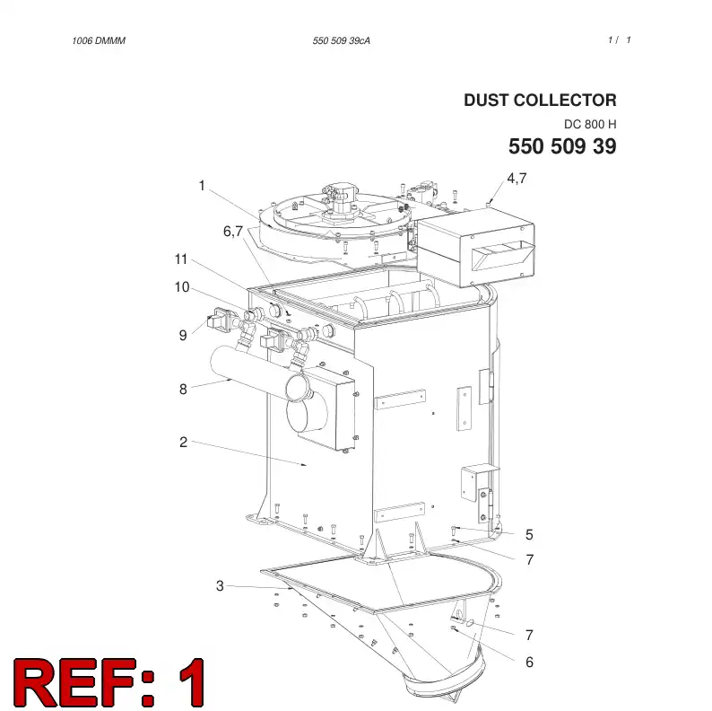 55050969 550 509 69 DUST COLLECTOR (BLOWER PART) - Sandvik Technical Drawing