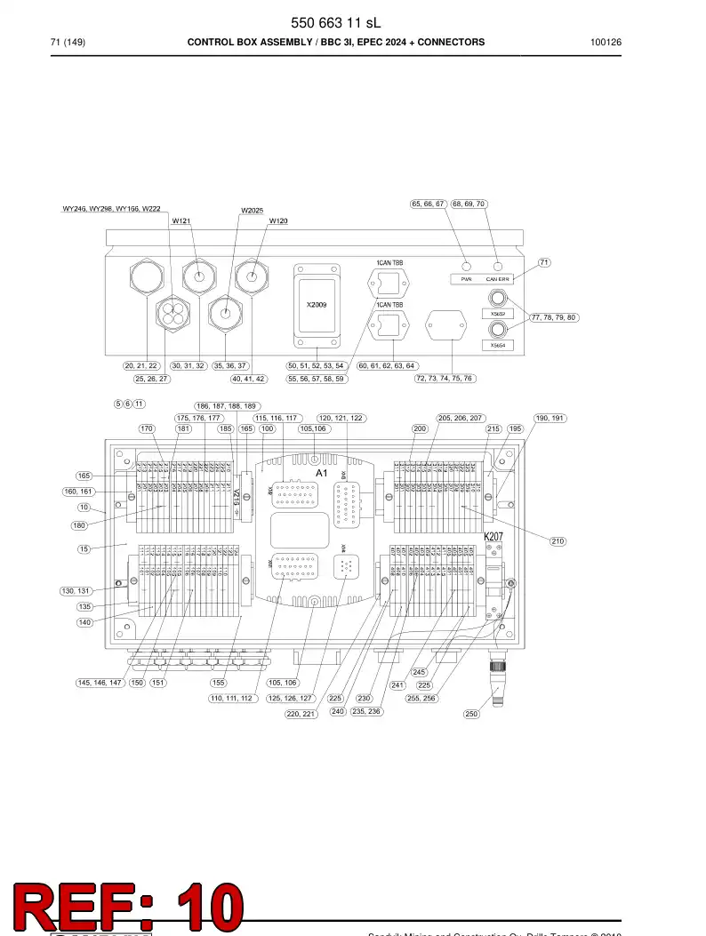 55050993b 550 509 93b Stainless steel enclosure - Sandvik Technical Drawing