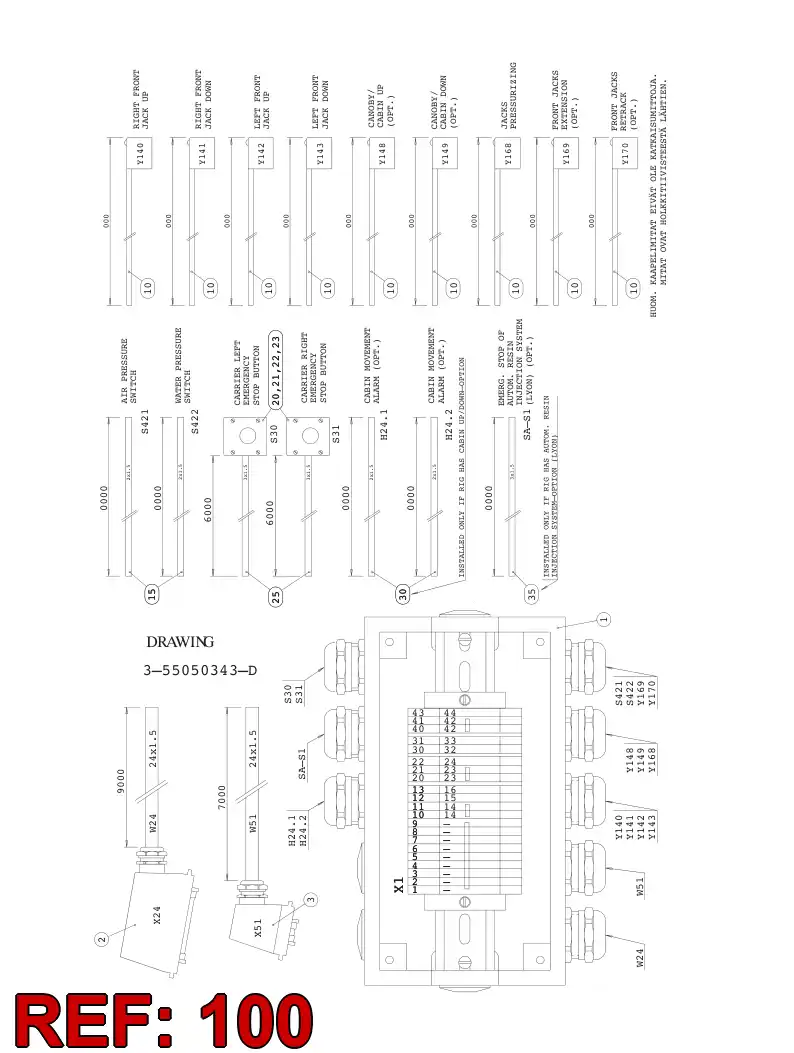55051024 550 510 24 CIRCUIT DIAGRAM - Sandvik Technical Drawing