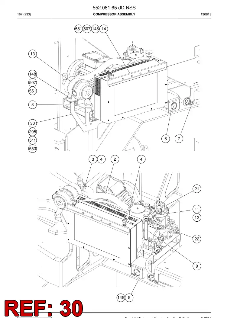 55051052 550 510 52 Bracket - Sandvik Technical Drawing