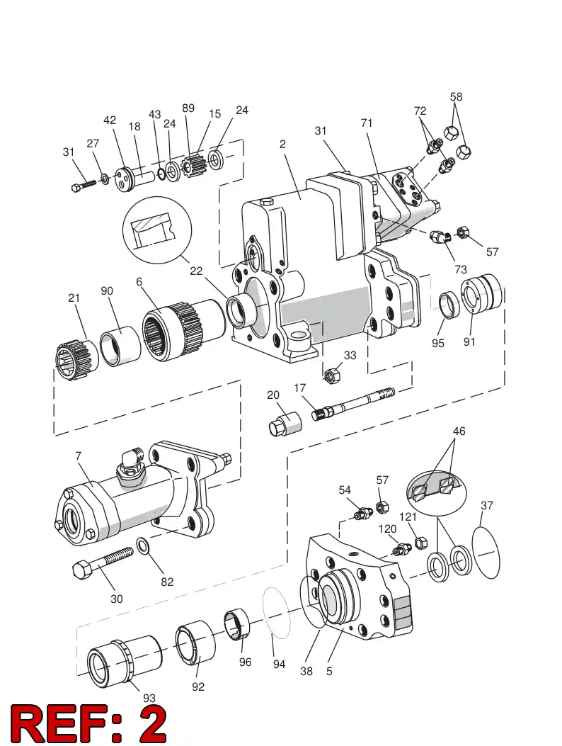 55051067 550 510 67 GEARBOX - Sandvik Technical Drawing
