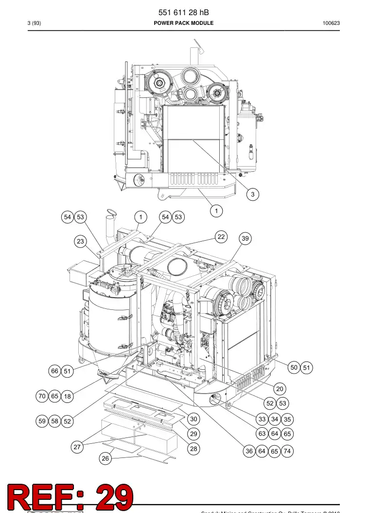 55051142 550 511 42 Plate - Sandvik Technical Drawing