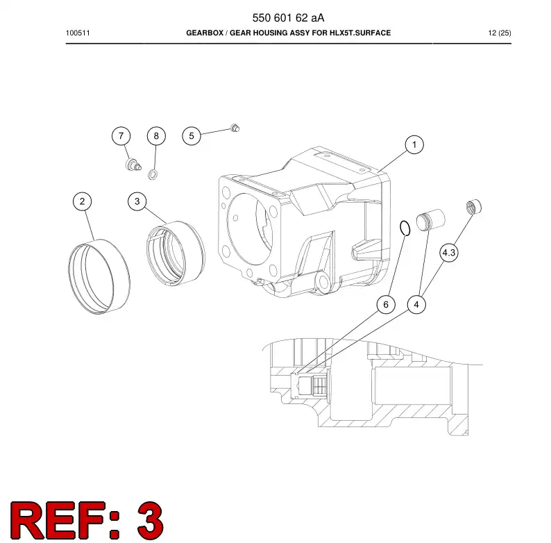 55051166 550 511 66 Bearing bushing - Sandvik Technical Drawing