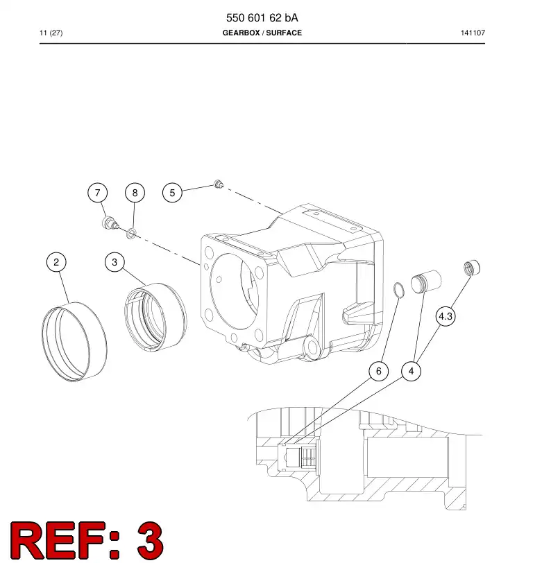 55051166a 550 511 66a Bushing, Bearing - Sandvik Technical Drawing