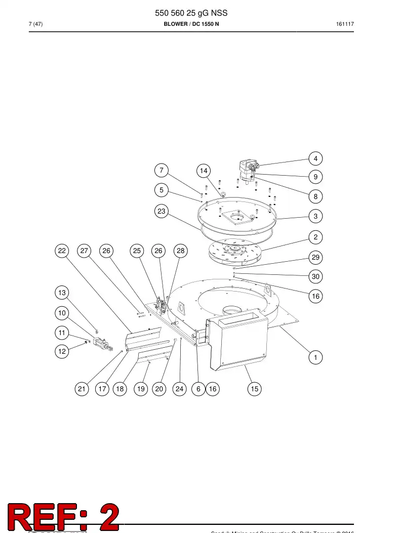 55051171 550 511 71 Impeller - Sandvik Technical Drawing
