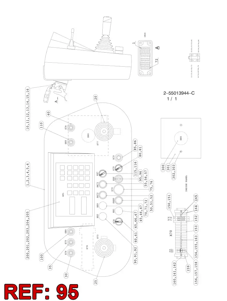55051329 550 513 29 KEY SWITCH - Sandvik Technical Drawing