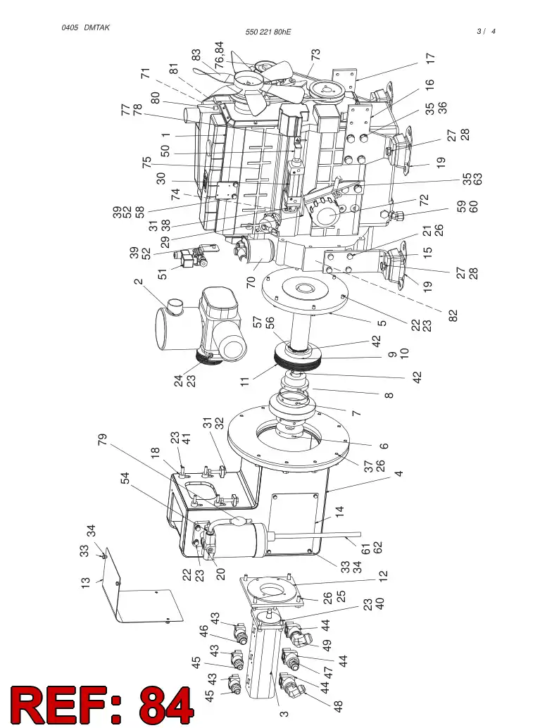 55051409 550 514 09 BRACKET (ALTERNATOR PART 76) - Sandvik Technical Drawing