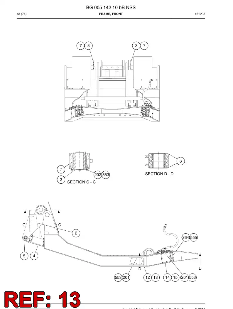 55051425 550 514 25 Seal, Rubber - Sandvik Technical Drawing