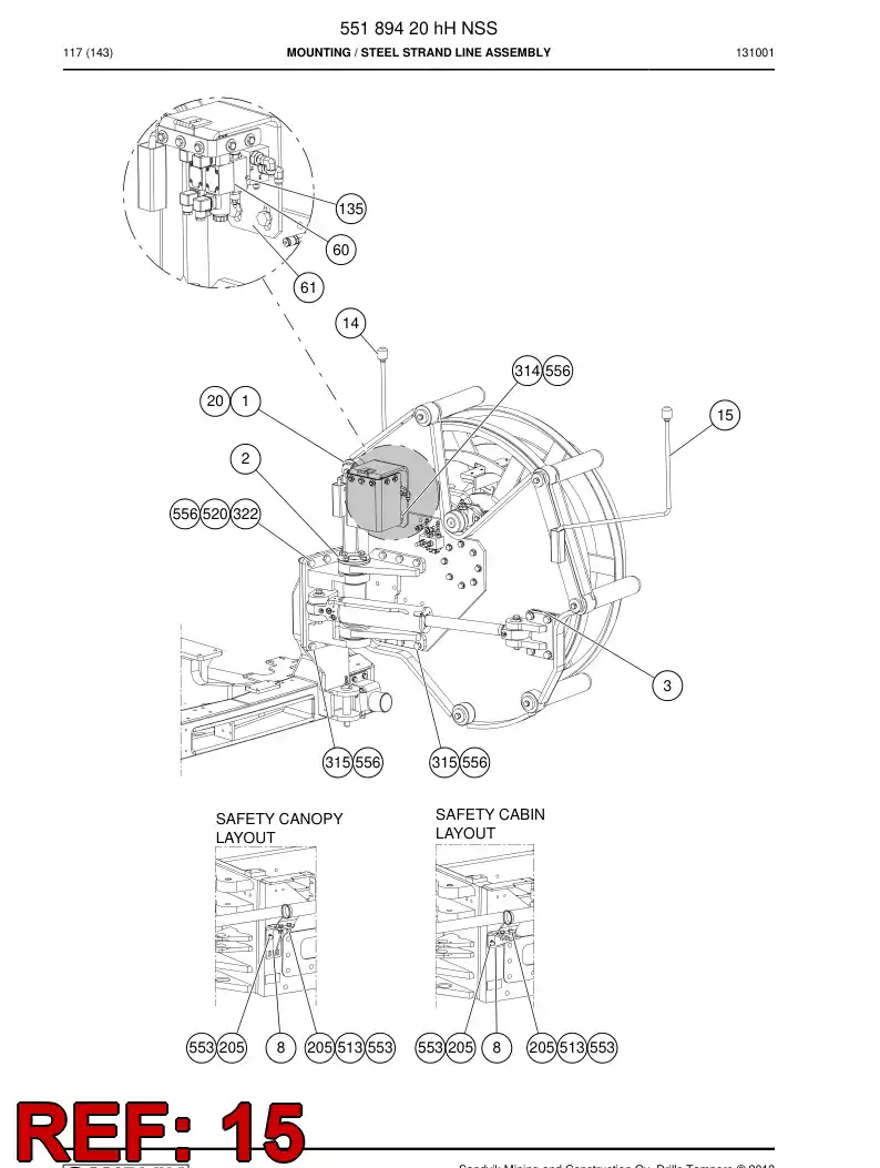 55051435a 550 514 35a Bar - Sandvik Technical Drawing