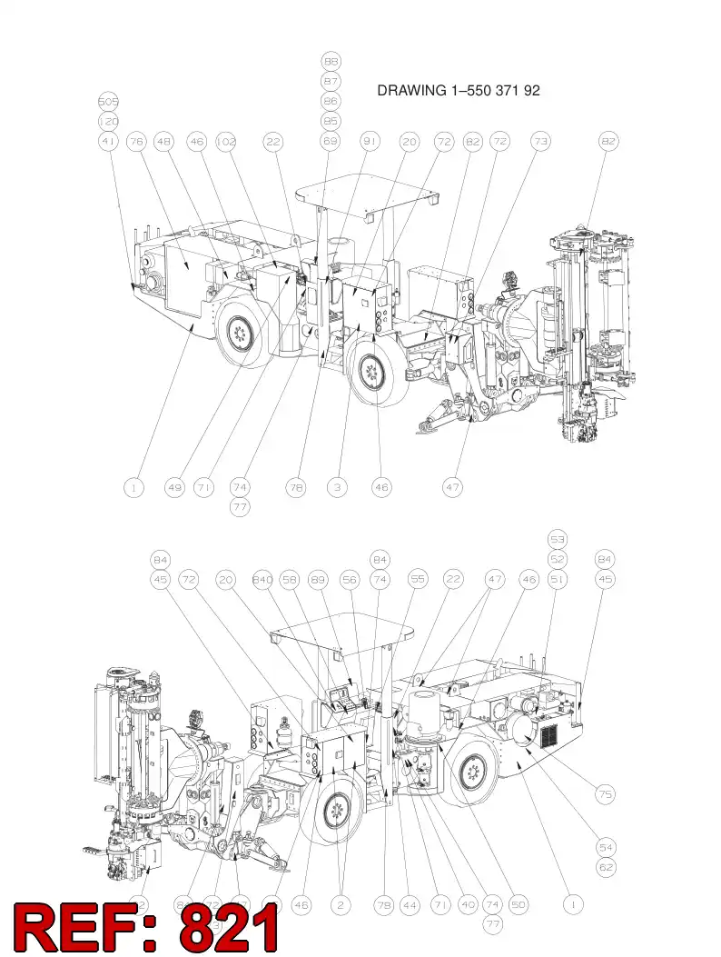 55051439 550 514 39 CAUTION BOARD SET - Sandvik Technical Drawing