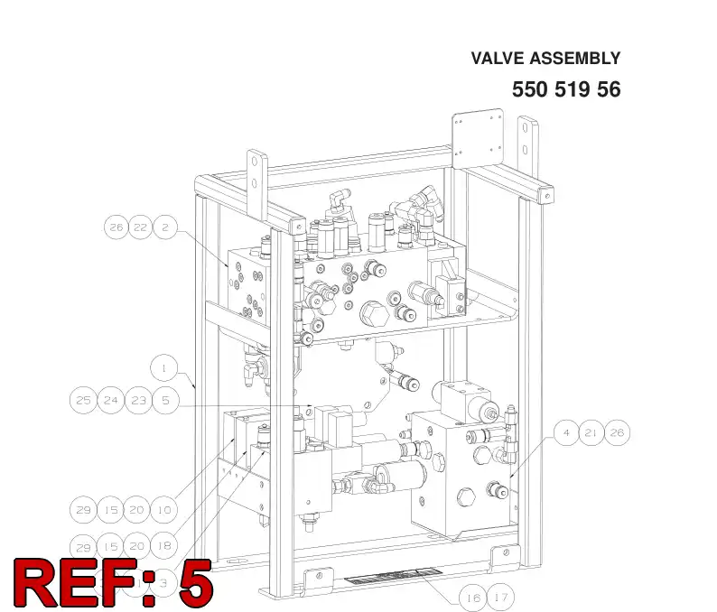 55051477 550 514 77 CONTROL VALVE ASSEMBLY - Sandvik Technical Drawing