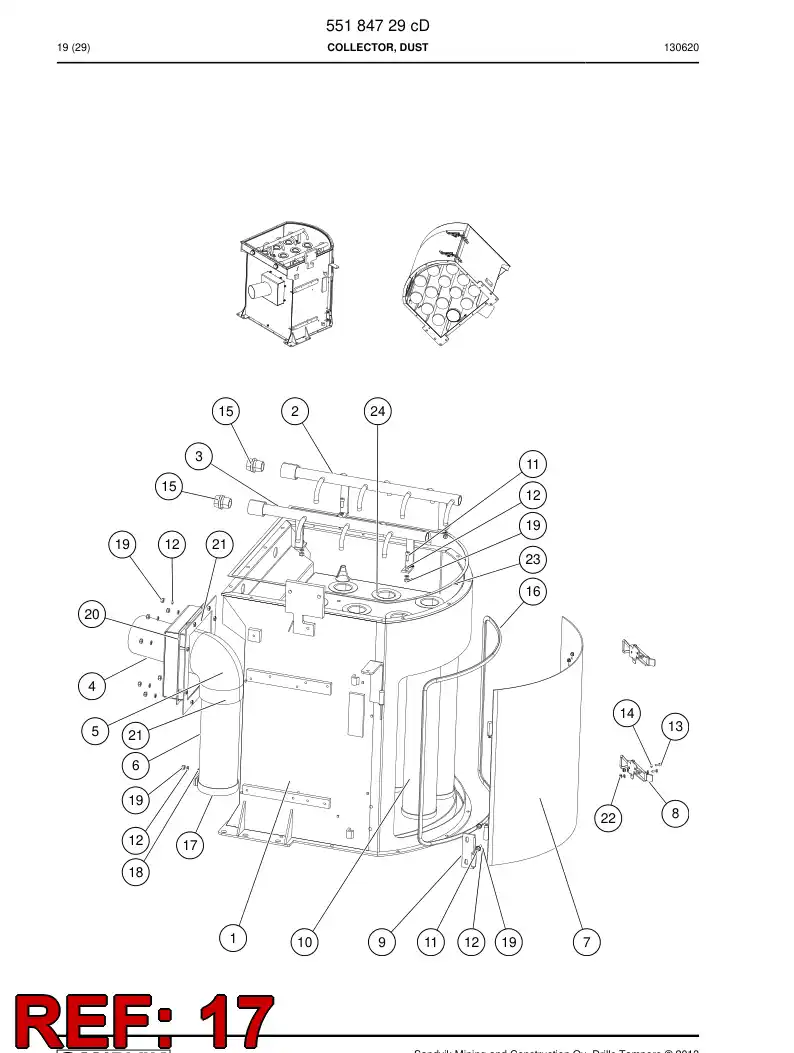 55051482- 550 514 82- SUPPORT COLLAR - Sandvik Technical Drawing