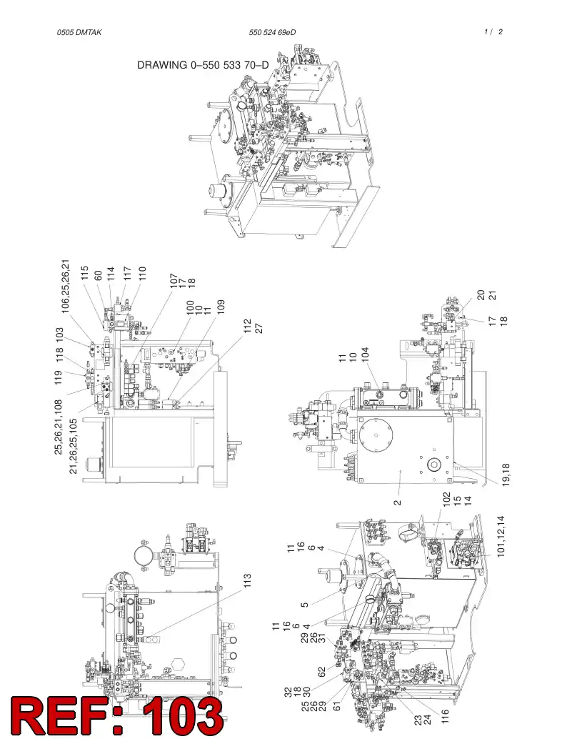 55051497 550 514 97 VALVE ASSEMBLY - Sandvik Technical Drawing