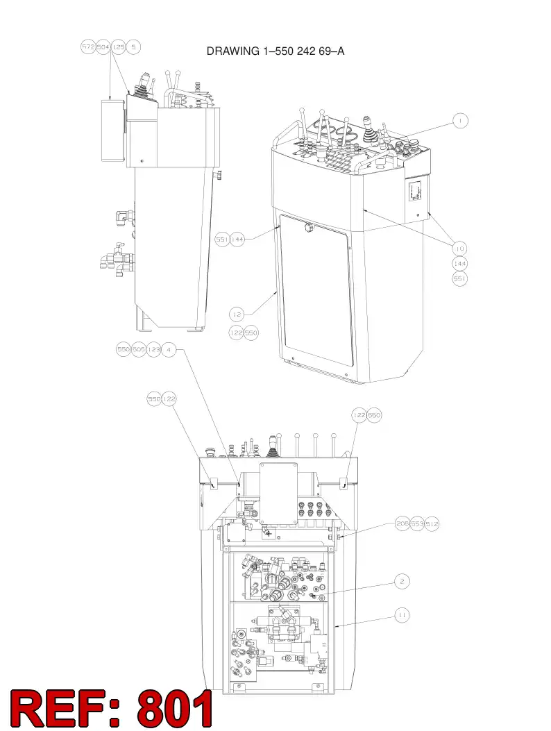 55051520 550 515 20 HOSING, THC560 - Sandvik Technical Drawing