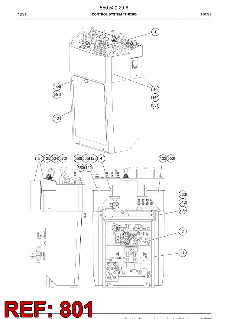 55051520d 550 515 20d HOSING - Sandvik Technical Drawing