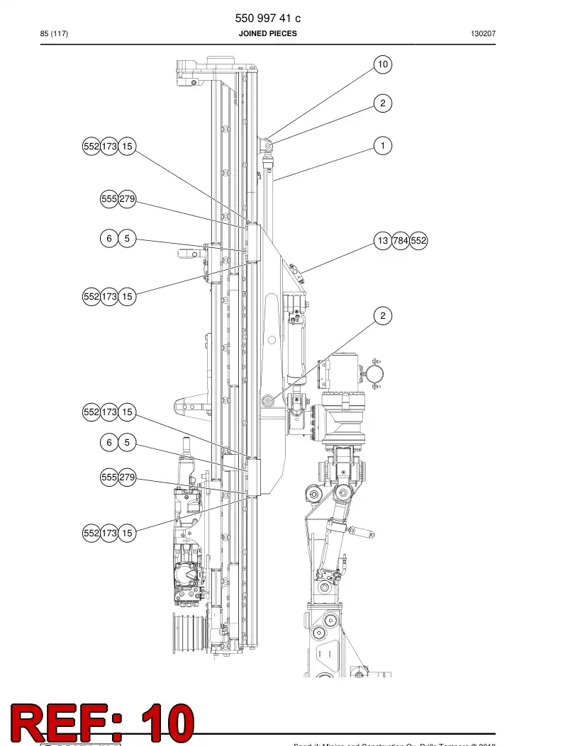 55051524e 550 515 24e Bracket, Bearing - Sandvik Technical Drawing
