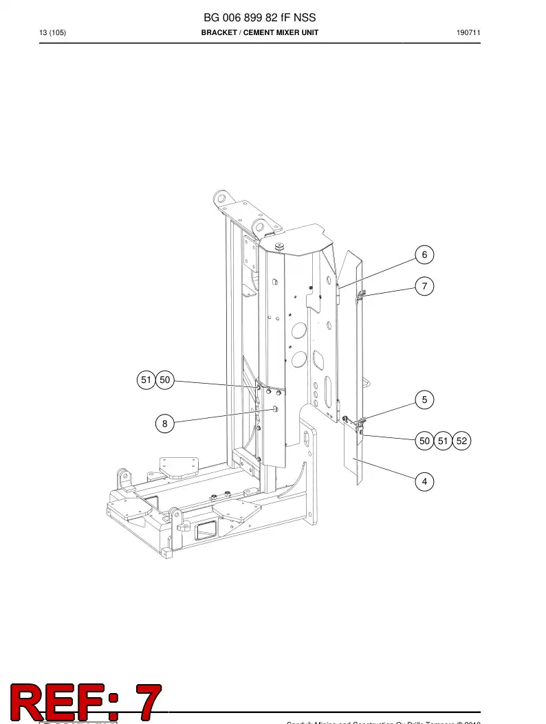 55051613 550 516 13 Latch - Sandvik Technical Drawing